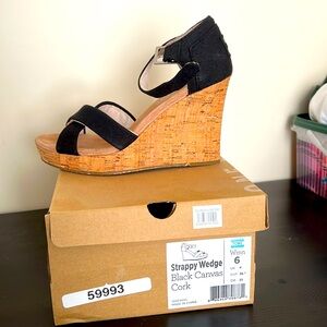 Tom’s corked wedge sandals